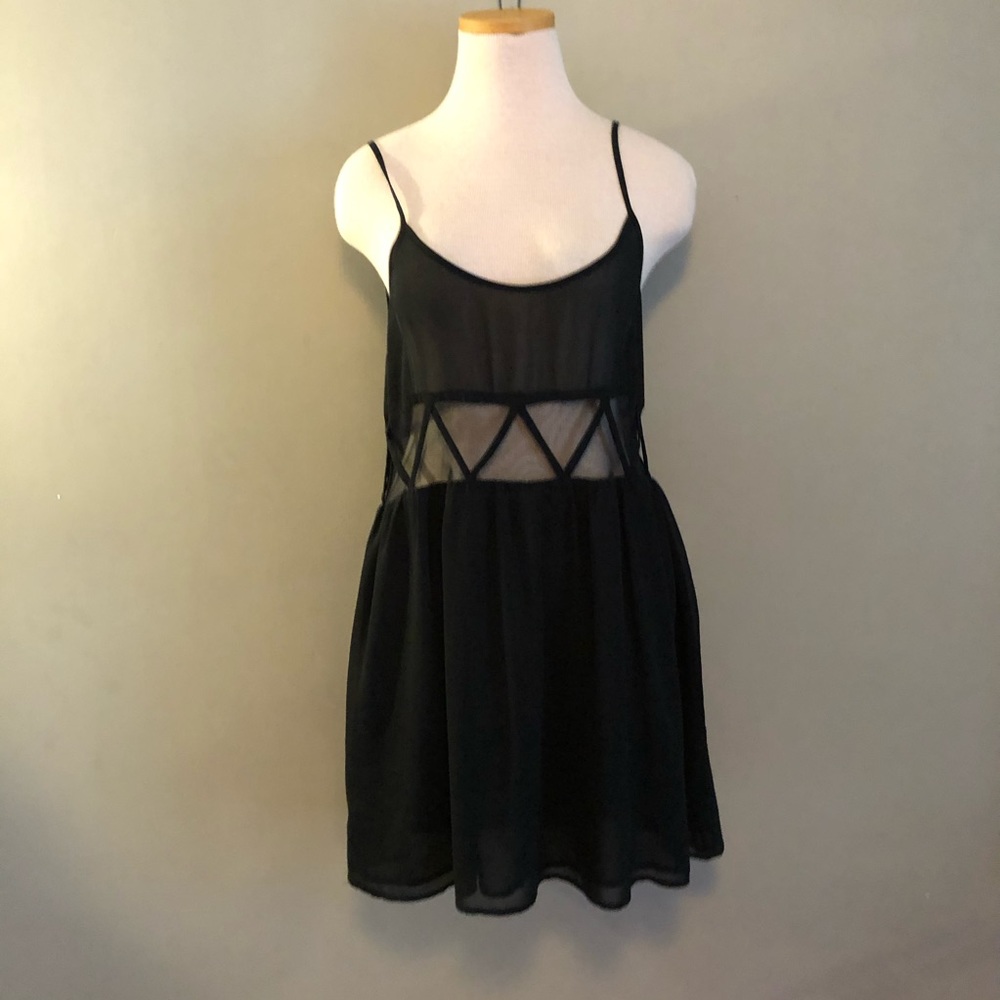Millau black mesh skater dress